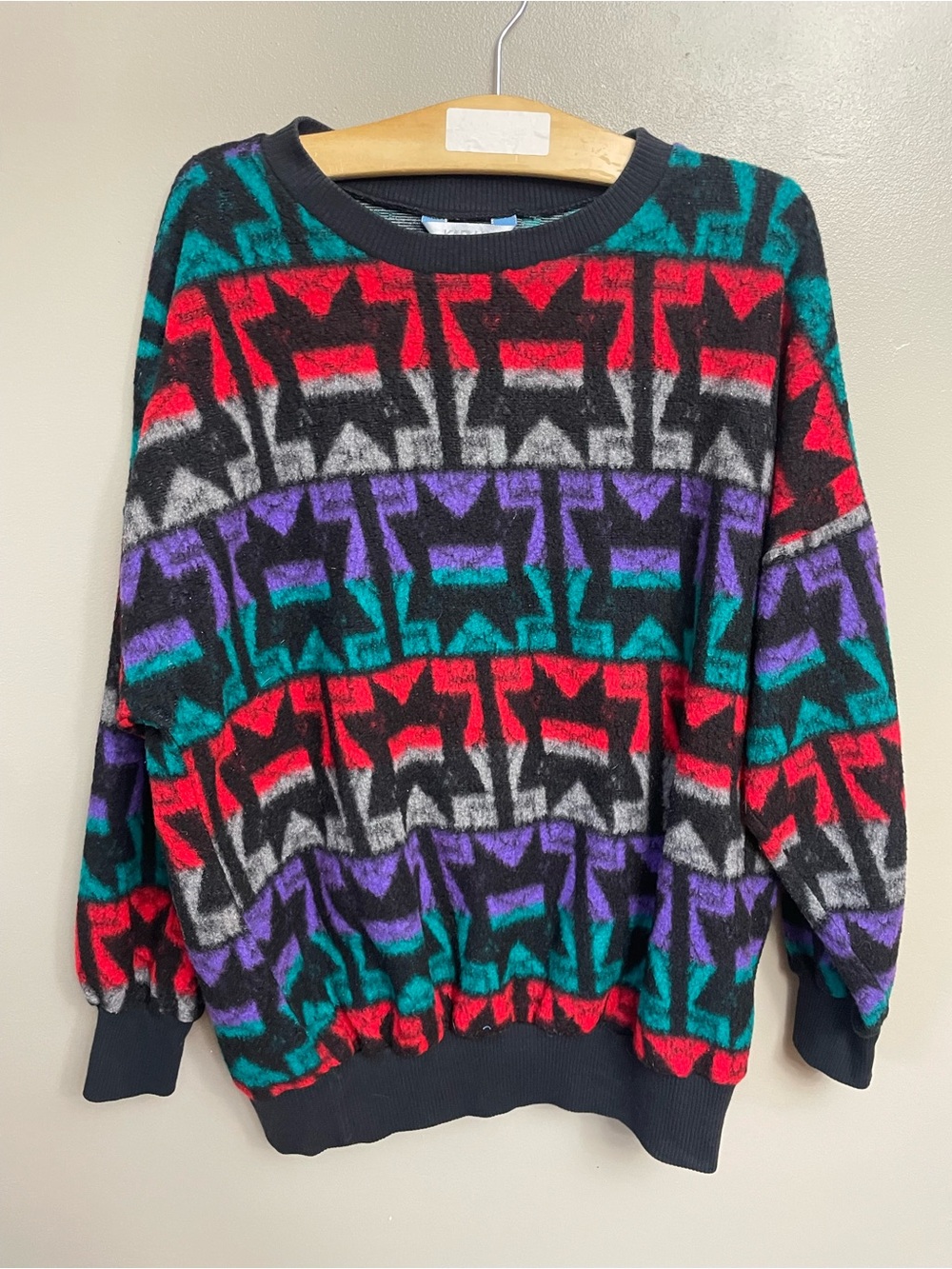 Vintage Karman Geometric Cardigan Sweater XL? Aztec tribal